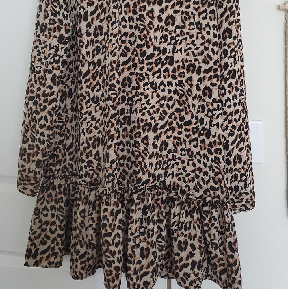 EUC ASOS Leopard Pattern Ruffle Dress - Picture 10 of 12